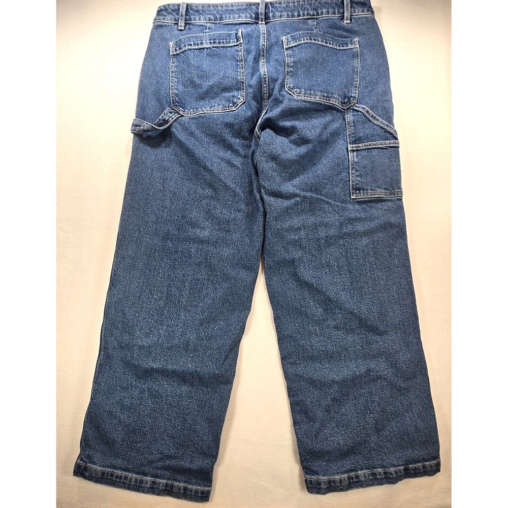 Torrid High Rise Carpenter Wide Leg Jeans Medium Wash Blue Denim Womens 16R - Picture 2 of 12